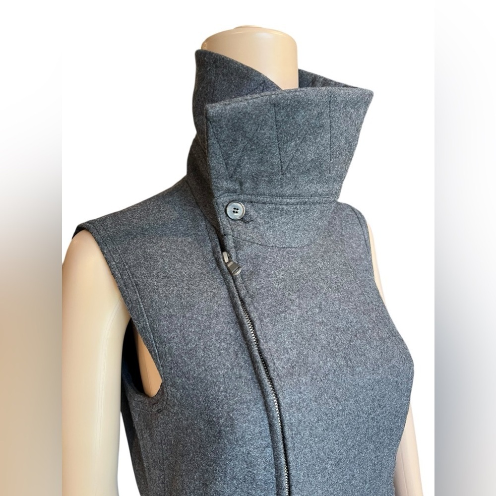 DIESEL BLACK GOLD Full Zip Womens Gray Wool Vest Dress Made In Italy Size 42 - Picture 9 of 16
